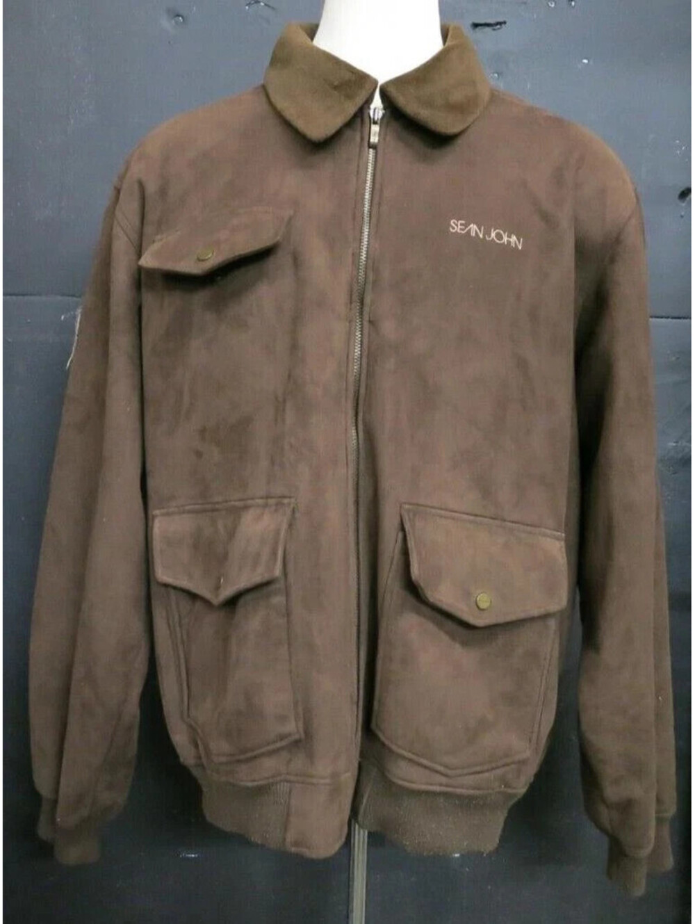 Vintage Sean John G-III Apparel Brown Faux Suede Coat 3XL